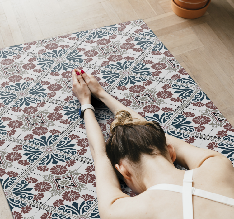 Tapete vinílico azulejos arranjo botânico - TenStickers