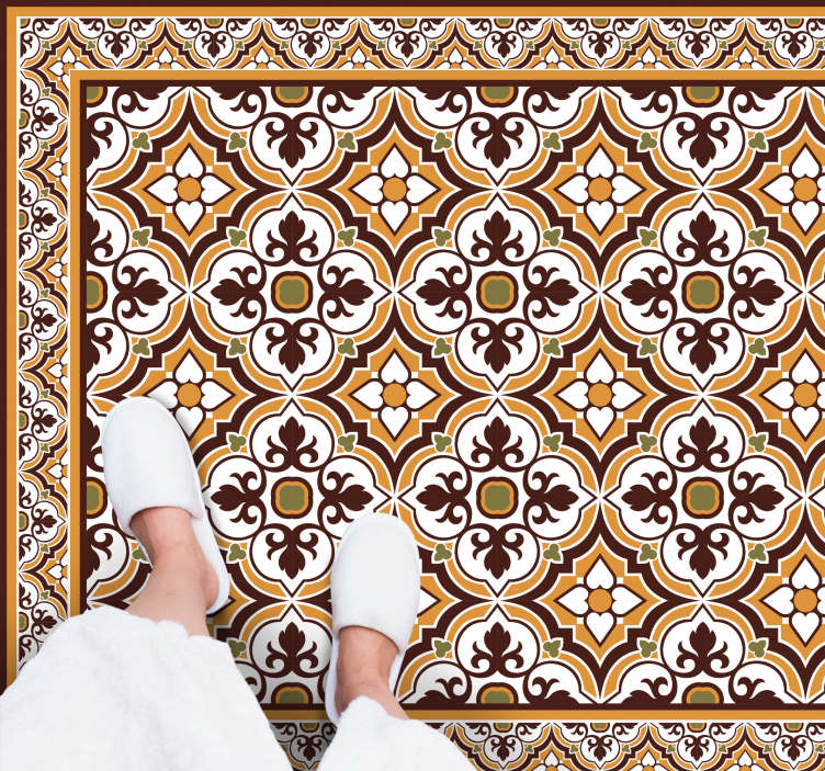 Tapete vinílico azulejos arranjo elaborado em mosaico - TenStickers