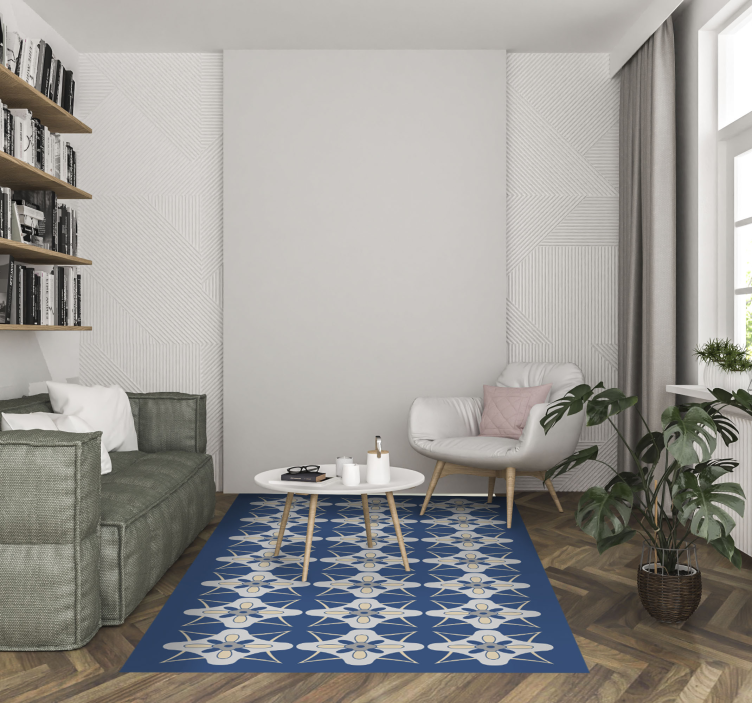 Tapete vinílico azulejos composição de azulejos florais - TenStickers