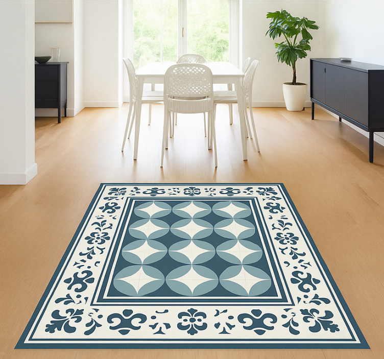 Tapete vinílico azulejos motivo azul e branco - TenStickers