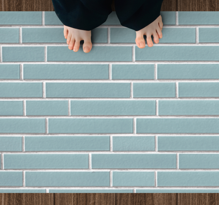 Tapete vinílico casa de banho motivo de tijolo azul - TenStickers