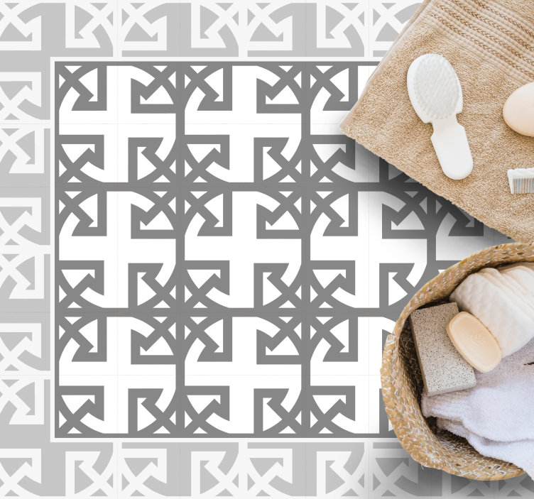 Tapete vinílico azulejos padrão cinza decorativo - TenStickers
