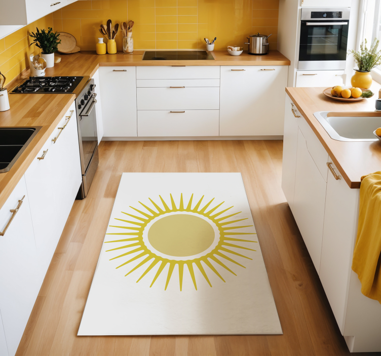 Tapete vinílico branco sol amarelo - TenStickers
