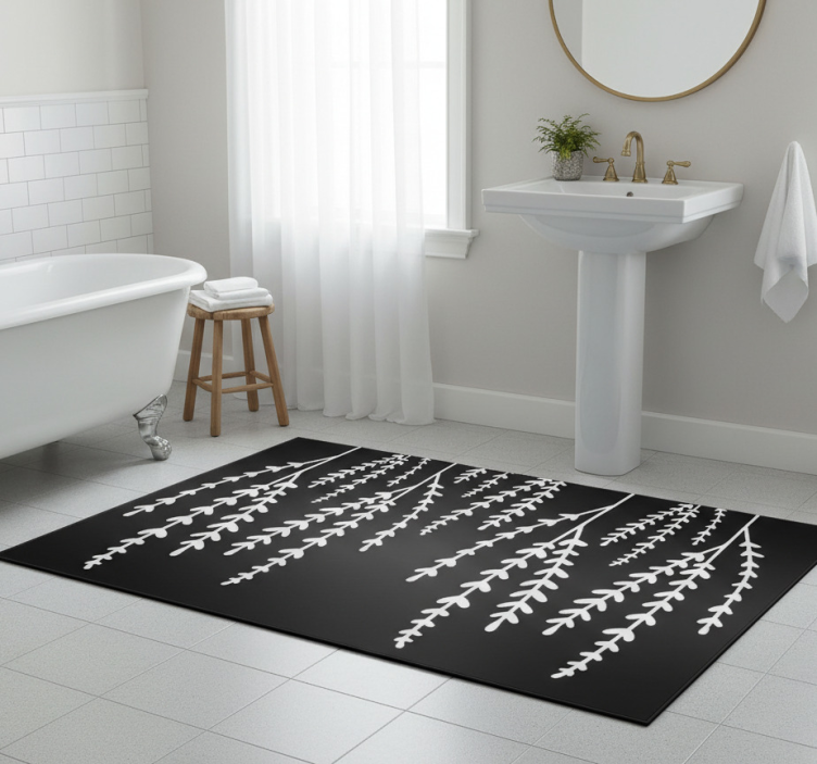 Tapete vinílico casa de banho espinhos pretos e brancos - TenStickers