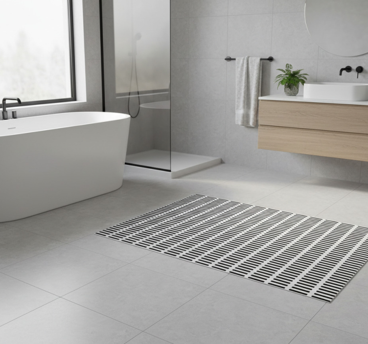 Tapete vinílico casa de banho com linhas minimalistas - TenStickers