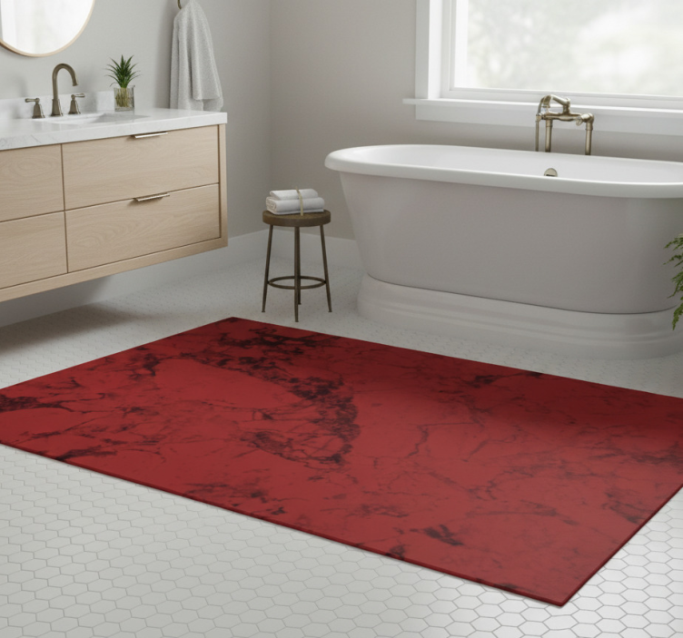 Tapete vinílico casa de banho fundo mármore vermelho escuro - TenStickers