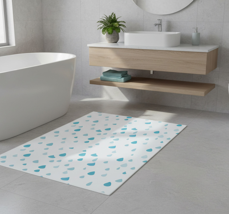 Tapete vinílico casa de banho gotas d'água azul aquarela - TenStickers