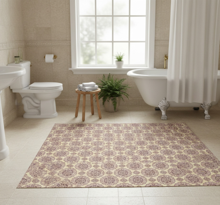 Tapete vinílico casa de banho mandala étnica roxa - TenStickers