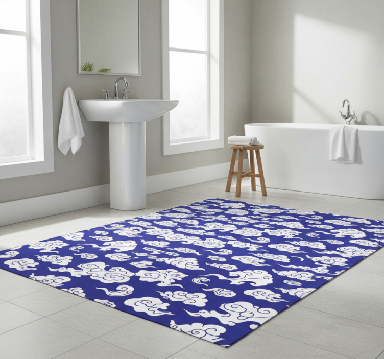 Tapete vinílico casa de banho nuvens brancas céu azul - TenStickers