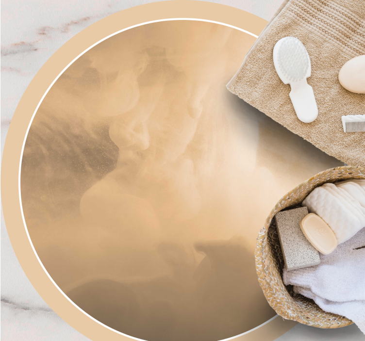 Tapete vinílico casa de banho ondas suaves de creme - TenStickers