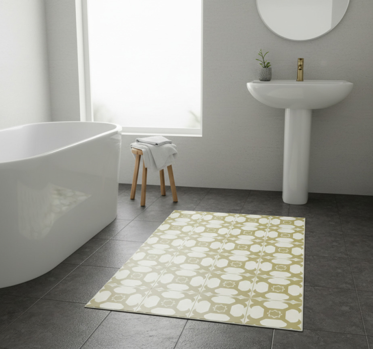 Tapete vinílico casa de banho padrão de azulejos elegantes - TenStickers