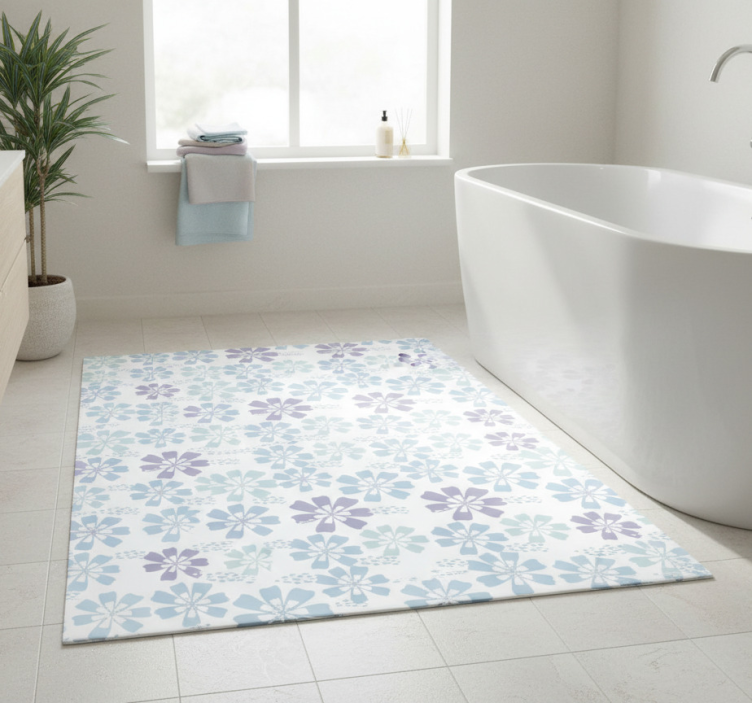 Tapete vinílico casa de banho padrão floral pastel - TenStickers