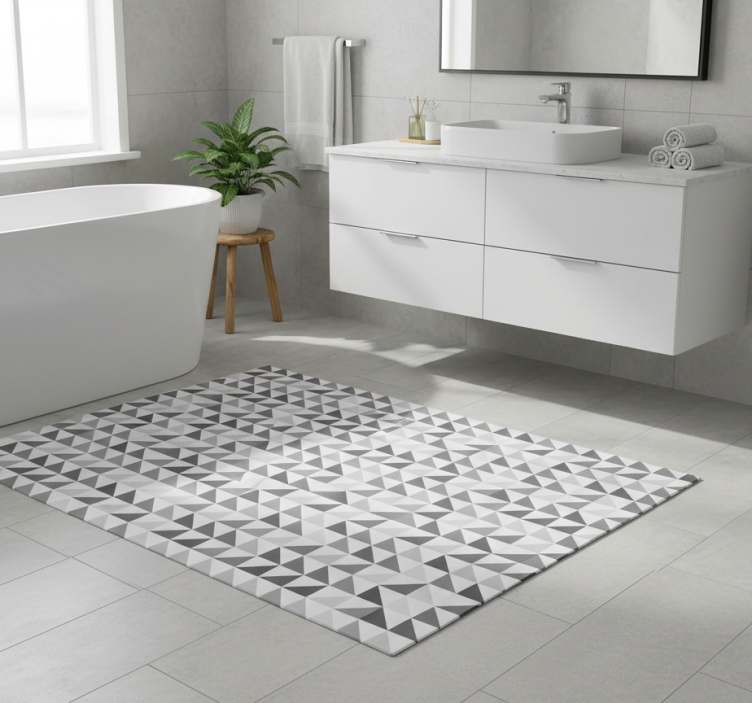 Tapete vinílico casa de banho triângulos geométricos - TenStickers