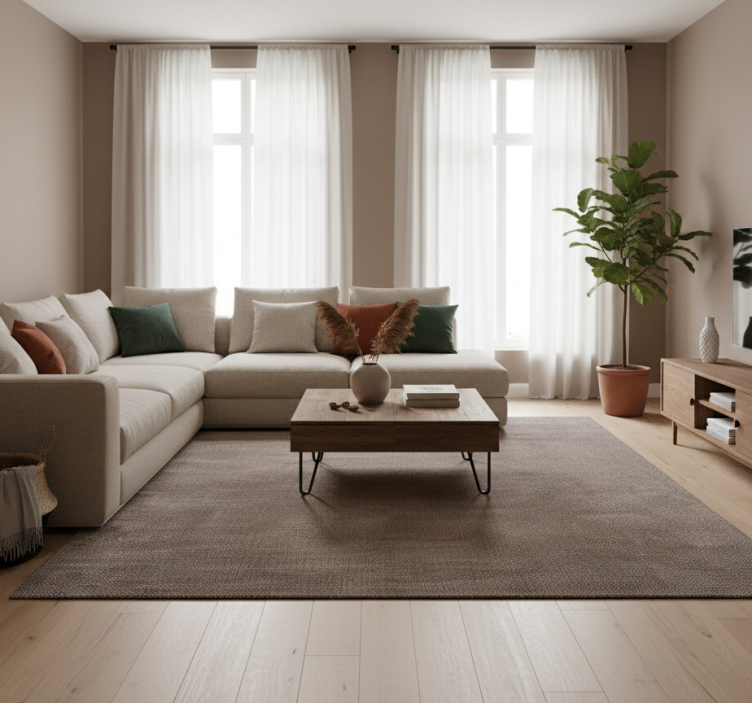 Tapete vinílico castanho textura tecida escura sólida - TenStickers