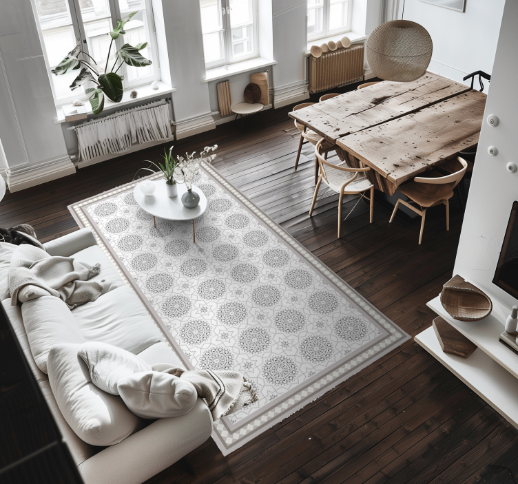 Tapete vinílico cinza claro para sala de jantar - TenStickers