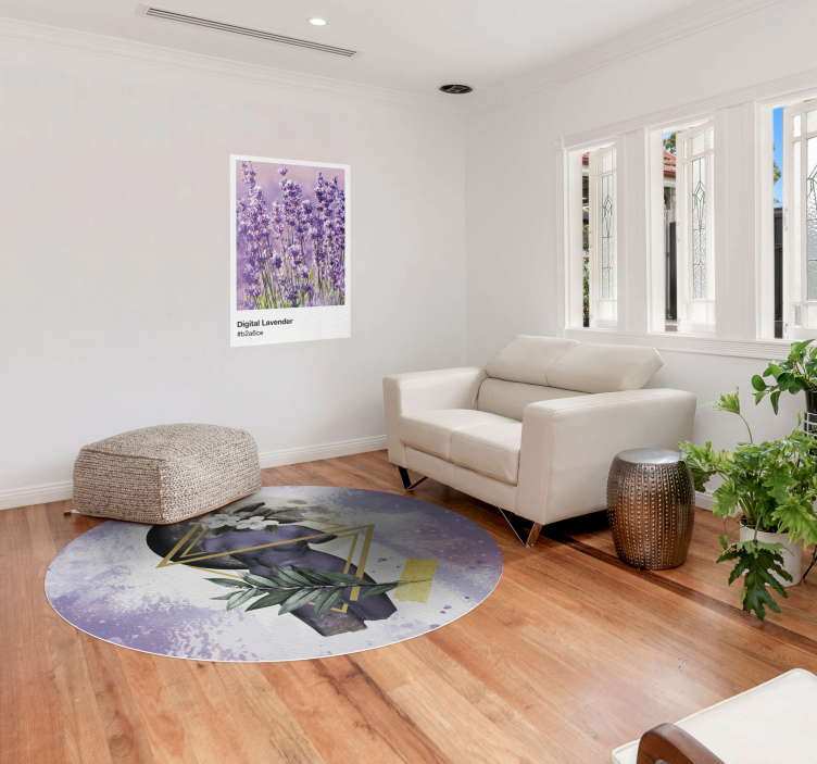 Tapete vinílico colagem digital abstrata lilás - TenStickers