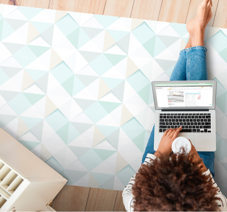 Tapete vinílico com formas geométricas sobrepostas - TenStickers