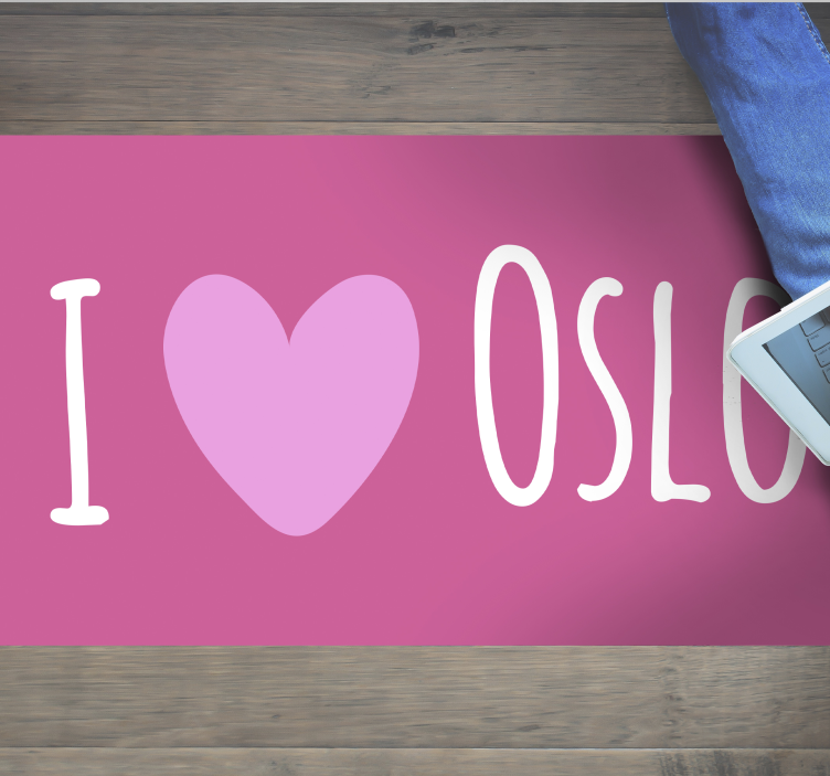 Tapete vinílico frases e textos eu amo o design rosa de oslo - TenStickers