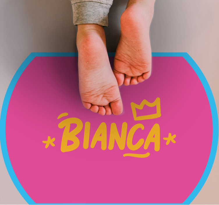 Tapete vinílico com nome bordado em azul - TenStickers