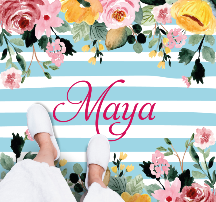 Tapete vinílico quarto design botânico personalizado - TenStickers