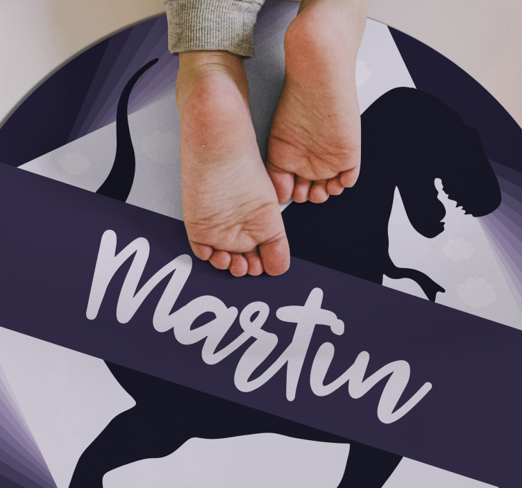 Tapete em vinil infantil velociraptor com nome - TenStickers