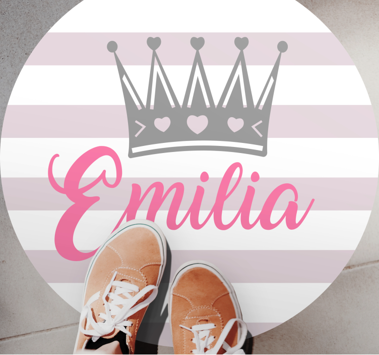 Tapete vinílico com nome coroa e listras - TenStickers