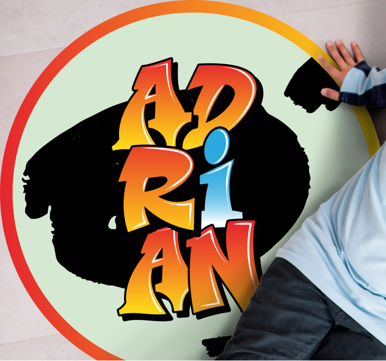 Tapete vinílico com nome design colorido - TenStickers