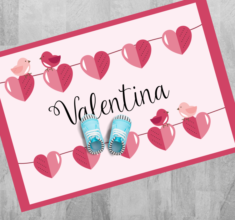 Tapete vinílico com nome desenho de coração - TenStickers