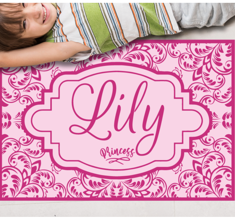 Tapete vinílico com nome design floral de princesa - TenStickers