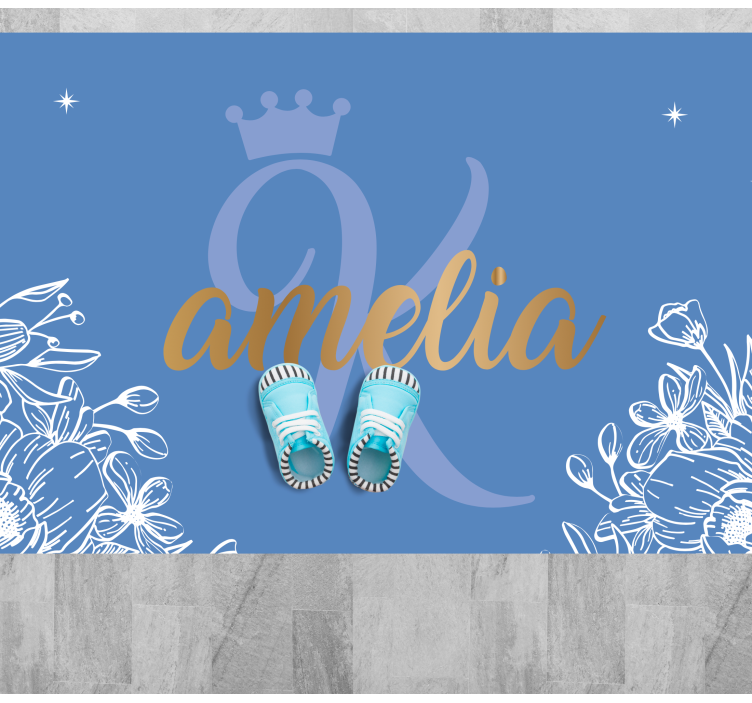 Tapete vinílico juvenil nome floral e inicial - TenStickers