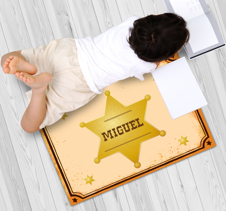 Tapete vinílico com nome distintivo de xerife personalizado - TenStickers