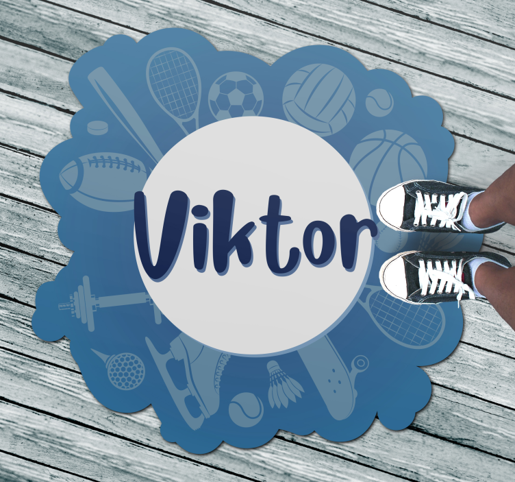 Tapete vinílico com nome emblema esportivo personalizado - TenStickers