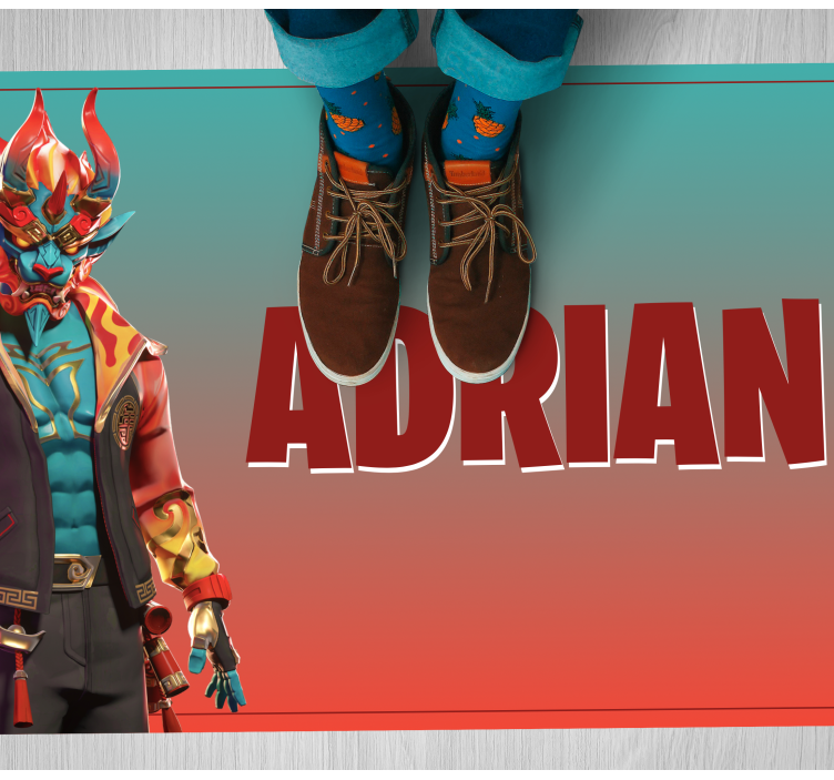 Tapete vinílico juvenil personagem de jogo com nome - TenStickers