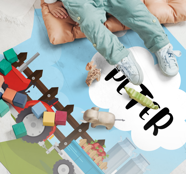 Tapete vinílico com nome fazenda personalizável - TenStickers