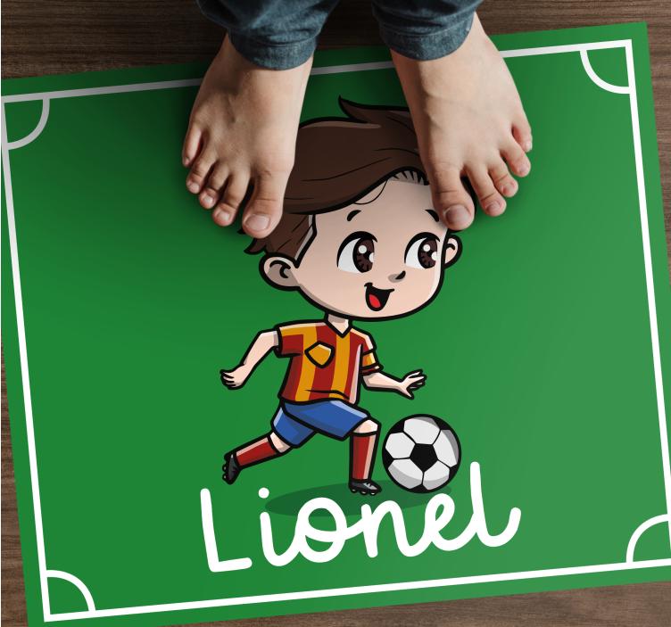 Tapete vinil com nome futebol personalizável - TenStickers