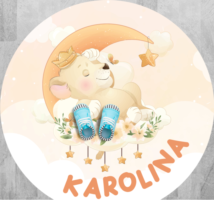 Tapete vinílico com nome leão sonolento - TenStickers