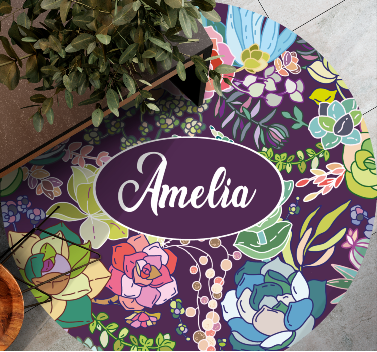 Tapete vinílico quarto padrão floral personalizado - TenStickers
