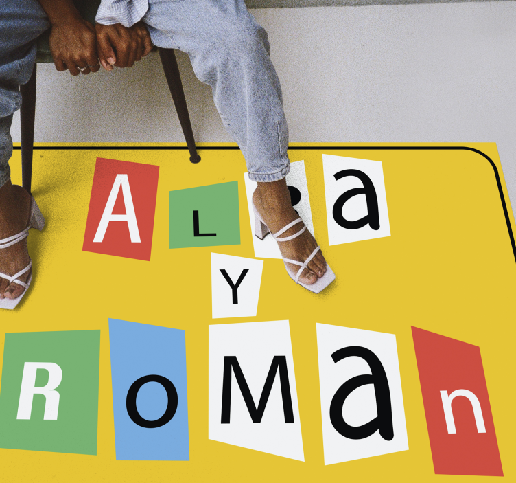 Tapete vinílico com nome peças de quebra-cabeça para casal - TenStickers