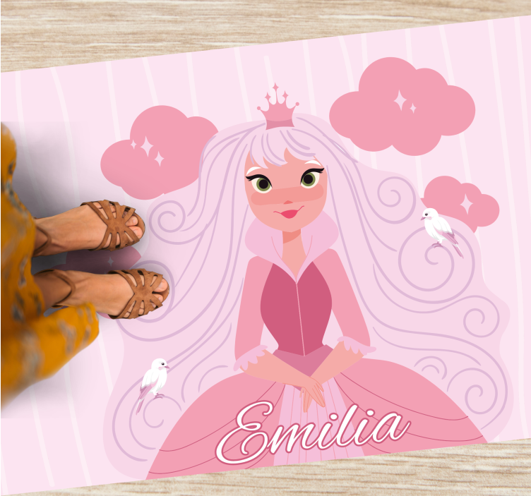 Tapete vinílico com nome personagem princesa - TenStickers