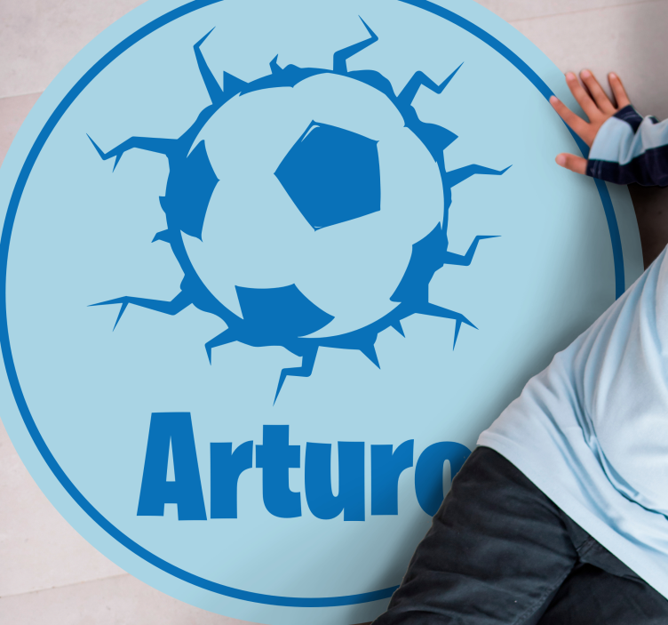 Tapete em vinil infantil bola de futebol com nome - TenStickers