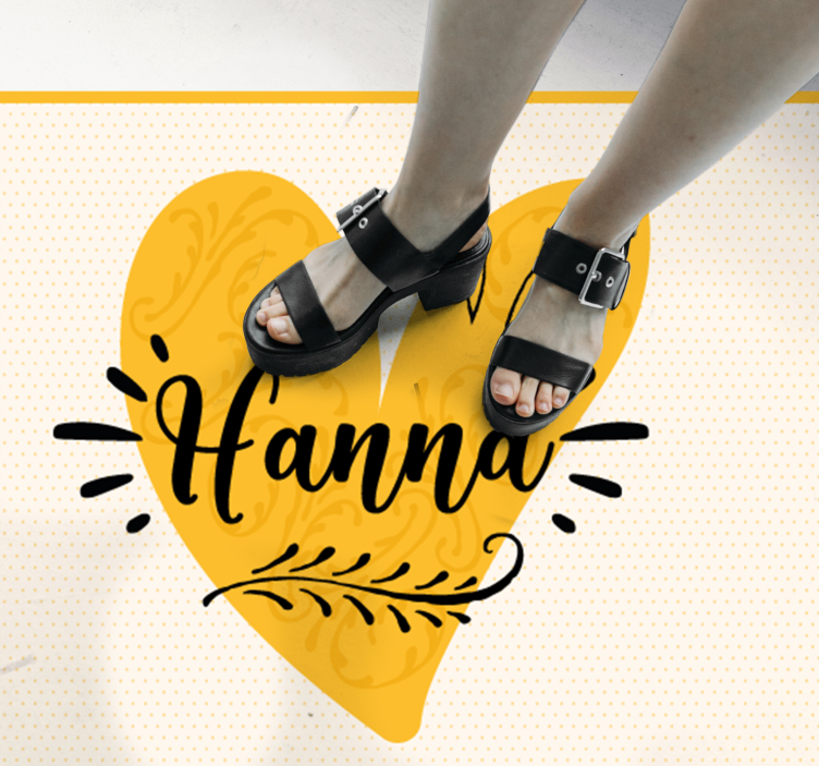 Tapete vinílico juvenil coração laranja personalizado - TenStickers