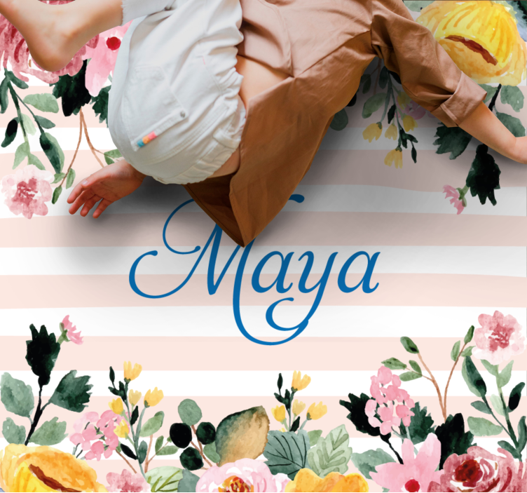 Tapete vinílico quarto personalização floral - TenStickers