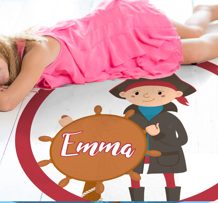 Tapete vinílico com nome pirata personalizável - TenStickers