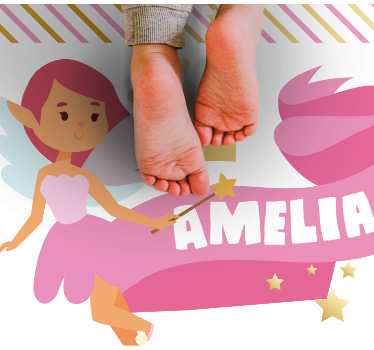 Tapete em vinil infantil princesa fada personalizada - TenStickers