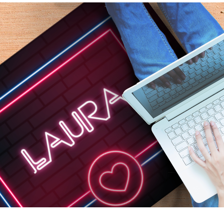 Tapete vinílico com nome sinal de neon amor - TenStickers