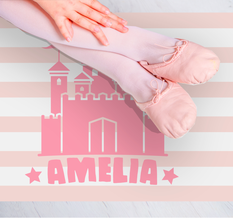 Tapete em vinil infantil tema de castelo personalizado - TenStickers