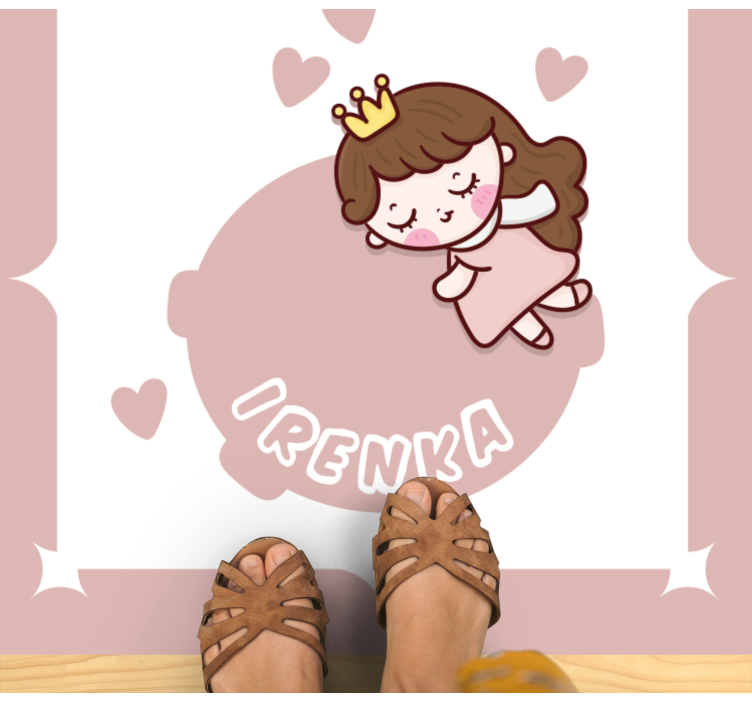 Tapete vinílico com nome tema de princesa fofa - TenStickers