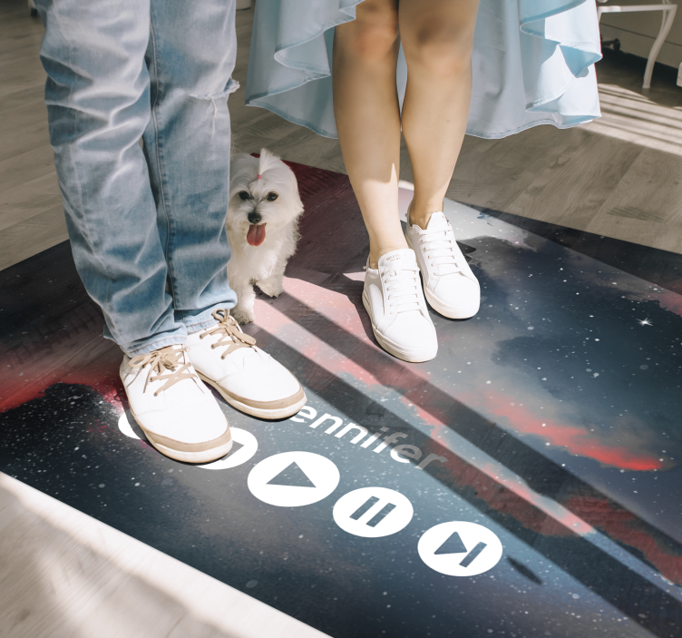 Tapete vinílico juvenil música personalizada do espaço - TenStickers