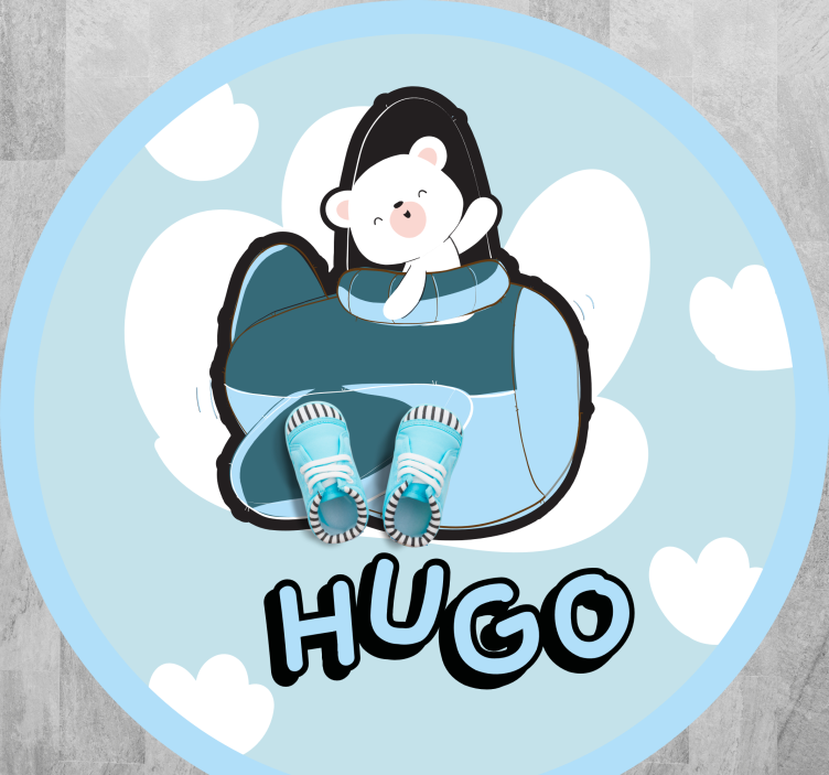 Tapete vinílico com nome urso na bolsa - TenStickers