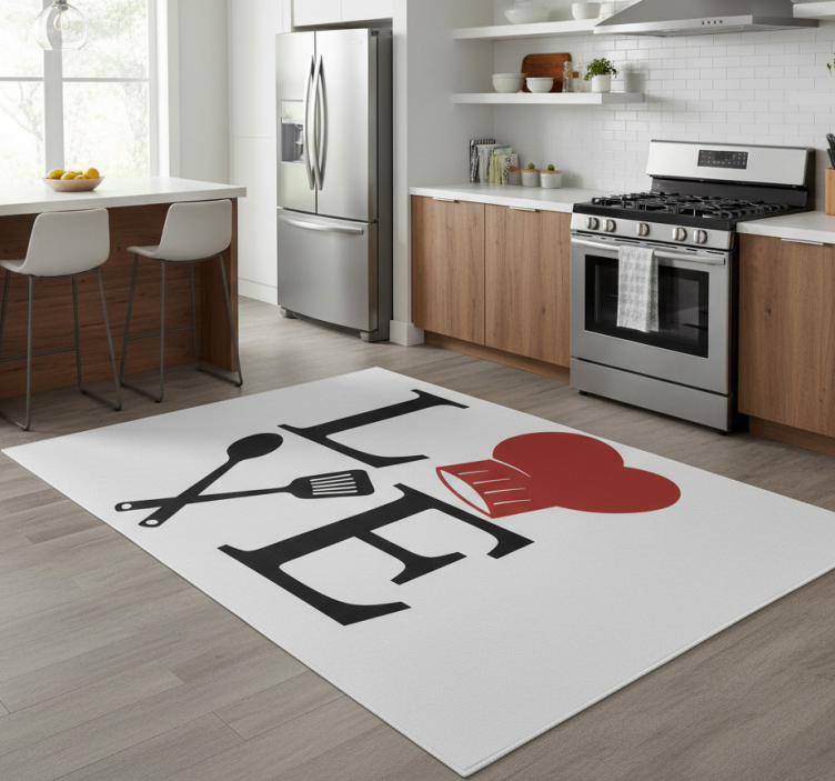 Tapete vinílico cozinha amor de chef - TenStickers